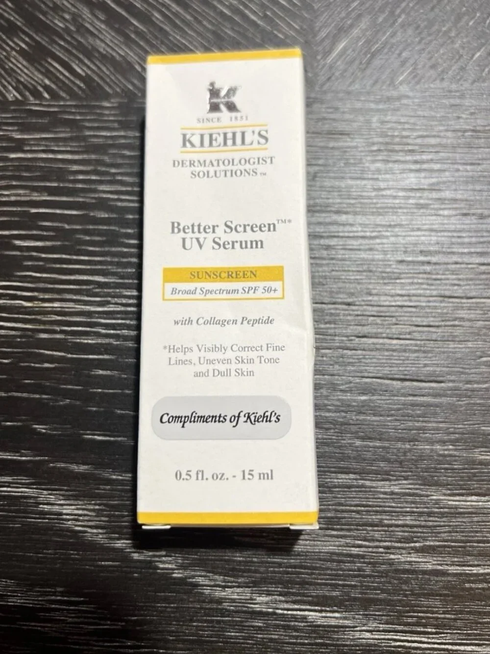 KIEHL'S 0.5oz Better Screen UV Serum SPF50 Collagen Peptide Sunscreen KIEHLS